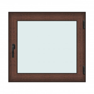 Fereastra 110x100cm, 1 canat, maro, nuc, dreapta si rabatare, Klass, 7cm, 6 camere, 2 garnituri