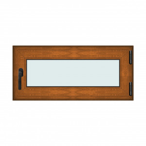Fereastra 110x50cm, 1 canat, maro, stejar auriu, dreapta si rabatare, Klass, 7cm, 6 camere, 2 garnituri
