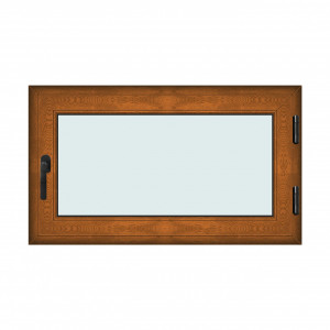 Fereastra 120x70cm, 1 canat, maro, stejar auriu, dreapta si rabatare, Klass, 7cm, 6 camere, 2 garnituri