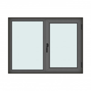Fereastra 160x120cm, 2 canate, antracit, dreapta si rabatare, Klass, 7cm, 6 camere, 2 garnituri