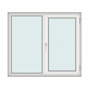 Fereastra 160x140cm, 2 canate, alb, dreapta si rabatare, Klass, 7cm, 6 camere, 2 garnituri