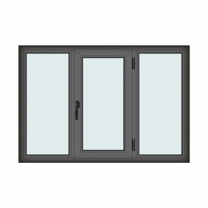 Fereastra 175x120cm, 3 canate, antracit, dreapta si rabatare, Klass, 7cm, 6 camere, 2 garnituri - Img 1