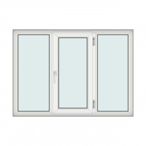 Fereastra 180x130cm, 3 canate, alb, dreapta si rabatare, Klass, 7cm, 6 camere, 2 garnituri