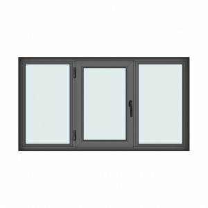 Fereastra 200x110cm, 3 canate, antracit, stanga si rabatare, Klass, 7cm, 6 camere, 2 garnituri
