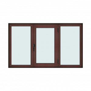 Fereastra 200x120cm, 3 canate, mahon, dreapta si rabatare, Klass, 7cm, 6 camere, 2 garnituri - Img 1