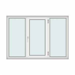 Fereastra 200x140cm, 3 canate, alb, dreapta si rabatare, Klass, 7cm, 6 camere, 2 garnituri - Img 1