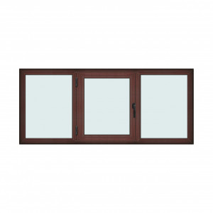 Fereastra 230x100cm, 3 canate, mahon, stanga si rabatare, Klass, 7cm, 6 camere, 2 garnituri