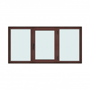 Fereastra 240x120cm, 3 canate, mahon, dreapta si rabatare, Klass, 7cm, 6 camere, 2 garnituri - Img 1