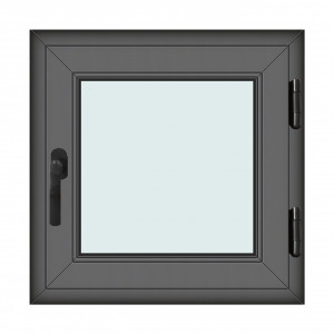 Fereastra 70x70cm, 1 canat, antracit, dreapta si rabatare, Klass, 7cm, 6 camere, 2 garnituri