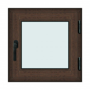 Fereastra 70x70cm, 1 canat, wenge (tabac), dreapta si rabatare, Klass, 7cm, 6 camere, 2 garnituri - Img 1