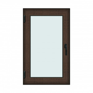 Fereastra 80x130cm, 1 canat, wenge (tabac), stanga si rabatare, Klass, 7cm, 6 camere, 2 garnituri - Img 1