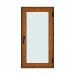 Fereastra 80x150cm, 1 canat, maro, stejar auriu, dreapta si rabatare, Klass, 7cm, 6 camere, 2 garnituri - Img 1