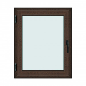 Fereastra 90x110cm, 1 canat, wenge (tabac), stanga si rabatare, Klass, 7cm, 6 camere, 2 garnituri