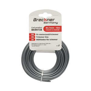 Fir rotund cu insertie metalica pentru motocoasa 2.7mmx15m, Cod: BK99738, Brand: BRECKNER GERMANY - Img 2