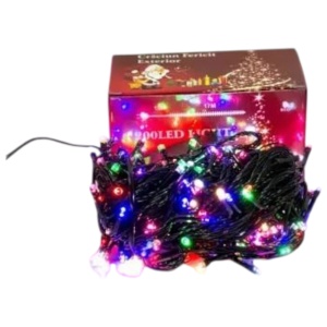 Instalație Luminoasă 200 LED – 18 m, Fir Negru, Becuri Multicolore - Img 3