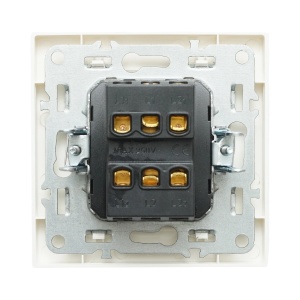 Intrerupator dublu cap scara alb incastrat 220V, 10AX, ABS 80x80mm, DISRP26 - Img 3