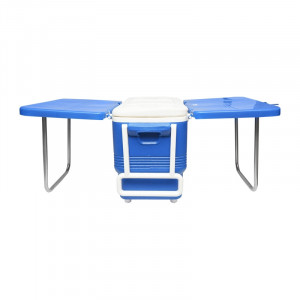 Lada frigorifica pentru picnic 45L albastra cu masa si 2 scaune 610x405x445mm, Cod: BK90326, BRECKNER GERMANY - Img 1