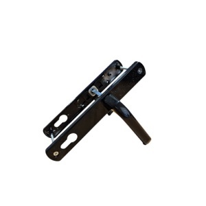 Maner usa, aluminiu, cu arc, latime sild 35mm, interax 92mm, negru, reversibil, tija si suruburi incluse, Glasspandoor - Img 1
