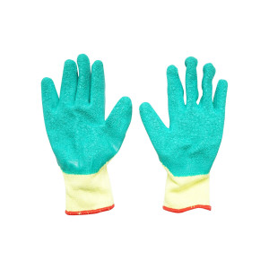 Manusi de protectie bumbac latex galben-verde marimea 10, Cod: BK90004, BRECKNER GERMANY - Img 3