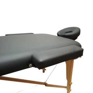 Masa de masaj pliabila portabila 3 zone, cadru lemn, spuma 5cm, inaltime 55-76cm, piele ecologica neagra 60x213cm THOR, THOR, 40TH436 - Img 8