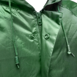 Pelerina cu gluga impermeabila L din poliester cu membrana PVC fante de aerisire, 2 buzunare si fermoar verde, Cod: BK77402, Breckner Germany - Img 7