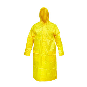 Pelerina cu gluga impermeabila XL din poliester cu membrana PVC fante de aerisire, 2 buzunare si fermoar galben, Cod: BK77400, Breckner Germany