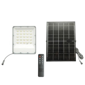 Proiector LED 400W, 6500K cu panou solar bifacial 40W, baterie LiFePO4 20000mAh si telecomanda IP66 Breckner Germany, BK00617