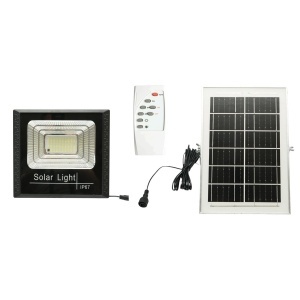 Proiector LED 60W, 6500K cu panou solar 6W, baterie LiFePO4 5000mAh si telecomanda IP67 Breckner Germany, BK00611