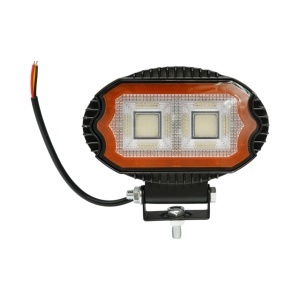 Proiector oval LED cu DRL 17W, 9-36V, 54 LED-uri, alb-galben, carcasa aluminiu 141x106x38mm IP67 Breckner Germany, BK00428