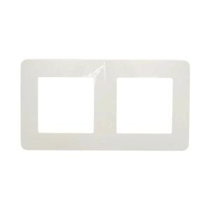 Rama dubla alba PC priza si intrerupator 150x83mm, DISRP54