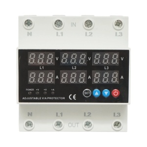 Releu digital trifazic 4P 63A 230V pentru monitorizare si protectie subtensiune, supratensiune Longroad, DISLH21