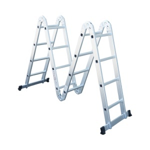 Scara aluminiu multifunctionala 4.7m, 4x4 trepte, pliabila cu balamale, sarcina maxima 150kg, DISEV53 - Img 3