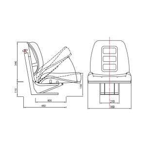 Scaun universal tractor cu sezut rabatabil, Cod: DISBV57, Brand: KONIG TRAKTOREN - Img 4
