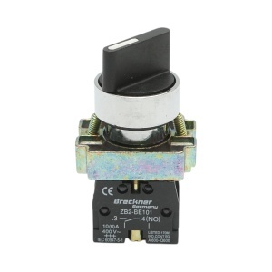 Selector 2 pozitii cu retinere negru 1NO, 400V/10A BD21 Breckner Germany, BRECKNER GERMANY, BK76436