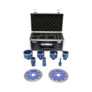 Set 7 carote diamantate 10-68mm, filet interior M14 + 2 discuri 115, 125mm pentru placi ceramice, marmura, granit Breckner Germany, BRECKNER GERMANY, BK93061 - Img 2