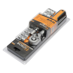 Set clichet, 1/2, cu prelungitor si 10 chei tubulare, 10, 11, 12, 13, 14, 15, 17, 19, 22, 24 mm, Cod: BK92567 Echivalență: DISFP75, Hoteche - Img 3