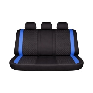 Set huse scaune auto universale Negru-Albastru Diamond, piele ecologica matlasata cu textil, fata + spate 9 piese, DISVG53 - Img 3