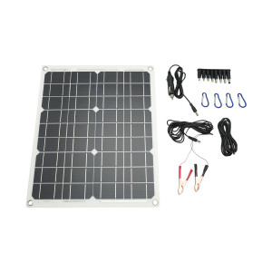 Sistem solar fotovoltaic portabil cu panou 20W cu regulator tensiune USB, Type-C pentru camping, Cod: BK69792, Brand: BRECKNER GERMANY - Img 3