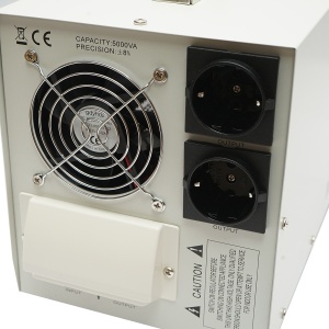 Stabilizator automat de tensiune monofazic cu releu 5000VA/140-260V, 2 prize schuko 230V, afisaj LCD, Cod: BK79722, Marca: BRECKNER GERMANY - Img 5