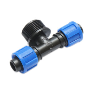 Teu compresiune, cu filet exterior, D16mmx3/4 toll, PN6, pentru sisteme de irigatii, Cod: DISLU79, Poelsan - Img 3