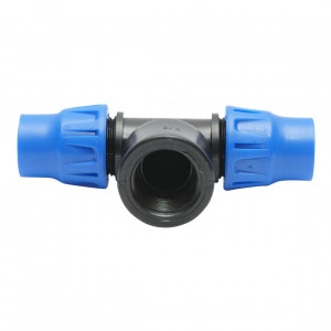 Teu compresiune, D20mmx3/4 toll, PN10, cu filet interior, pentru sisteme de irigatii, Cod: DISLV03, Poelsan