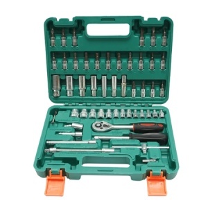 Trusa chei tubulare lungi si scurte, biti, hex, torx, 1/4 antrenor cu clichet 53 piese Breckner Germany, BK80633
