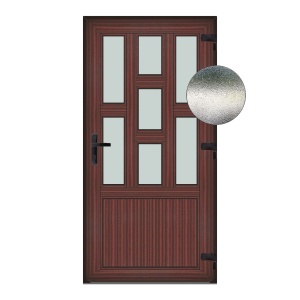Usa Capri, PVC & termopan, 70x200cm, mahon, dreapta, Klass, 7cm, 6 camere, sticla mata nisip alb