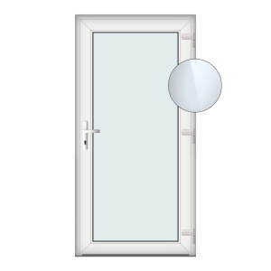 Usa Full Glass Transparent, PVC & termopan, 80x210cm, alb, dreapta, Klass, 7cm, 6 camere, sticla transparenta