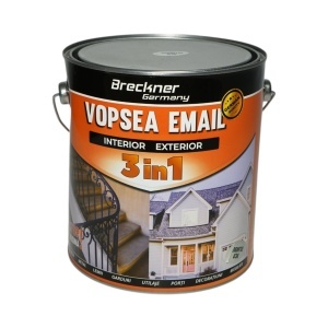Vopsea email anticoroziva 3 in 1 argintiu 036 pe baza de solvent 3.5L, direct pe rugina, interior si exterior Breckner Germany, BK89036