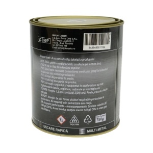Vopsea email anticoroziva 3 in 1 pentru metal, direct pe rugina, pe baza de apa, negru mat 750g Breckner Germany, BK00212 - Img 4