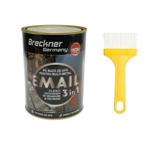 Vopsea email anticoroziva 3 in 1 pentru metal, direct pe rugina, pe baza de apa, rosu RAL 2002 2000g Breckner Germany,BK00222