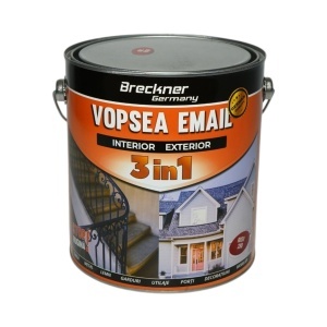 Vopsea email anticoroziva 3 in 1 rosu 280 pe baza de solvent 3.5L, direct pe rugina, interior si exterior Breckner Germany, BK89040