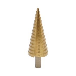 Burghiu conic in 15 trepte 4-32mm din otel 4241 HSS pentru metal, aluminiu, lemn, plastic, alama, DISPN72