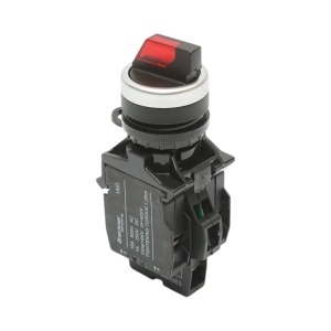 Buton selector iluminat 220V AC LED rosu cu 3 pozitii 2NO, 10A/600V AC, 1A/250V DC LA42 Breckner Germany, BRECKNER GERMANY, BK76744 - Img 1